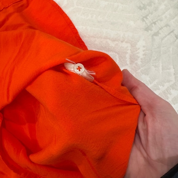 Maeve anthropologie red orange collared flowy button down top - Picture 6 of 7